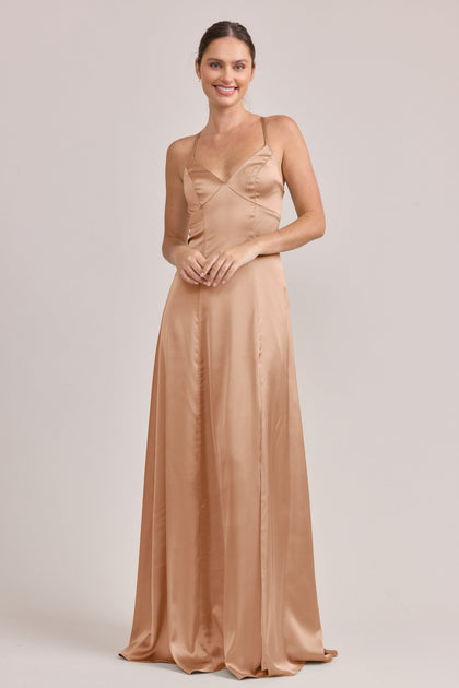Karsyn Satin Dress | Made To Order | Toffee