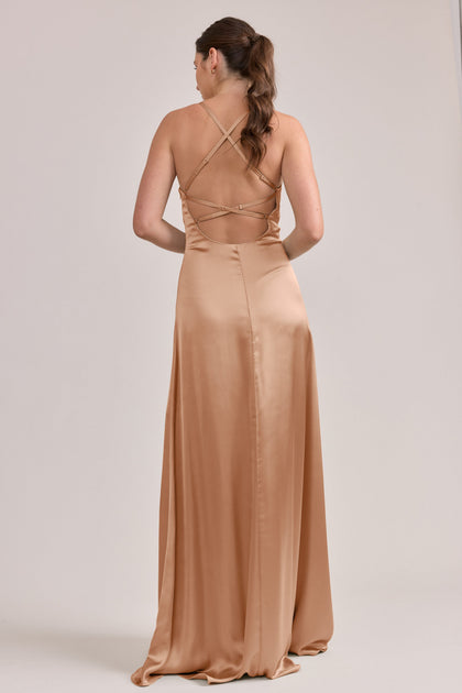Karsyn Satin Dress | Made To Order | Toffee