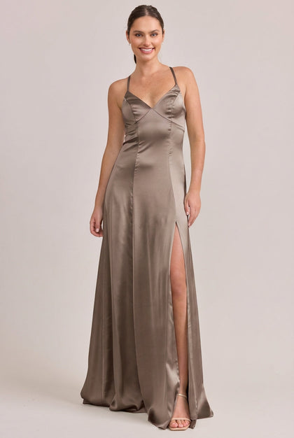 Karsyn Satin Dress | Made To Order | Truffle