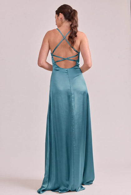 Karsyn Satin Dress | Made To Order | Turquoise