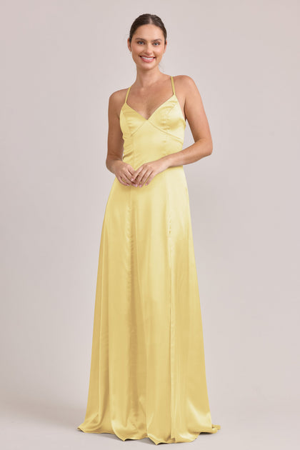 Karsyn Satin Dress | Made To Order | Yellow
