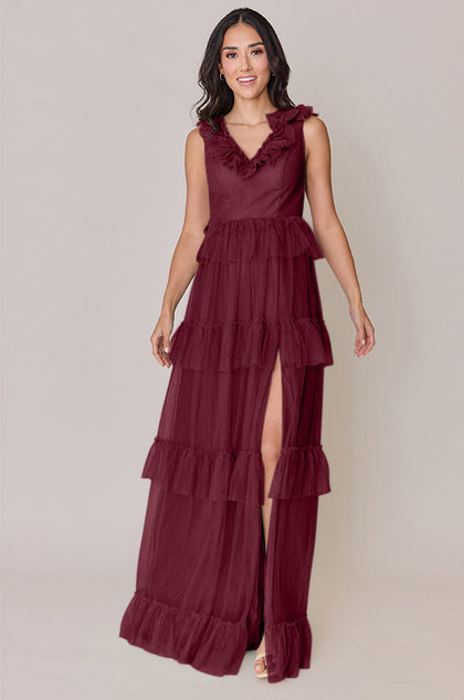 Keelie Tulle Dress | Made To Order | Cabernet