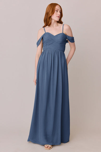 Kennedy Chiffon Convertible Dress | Made To Order | Dusty Blue