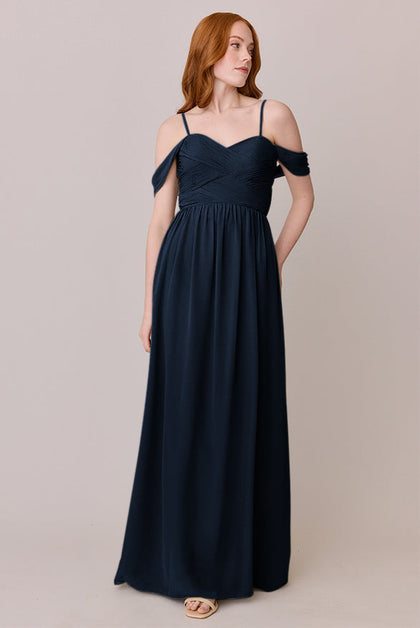 Kennedy Chiffon Convertible Dress | Made To Order | Navy Blue