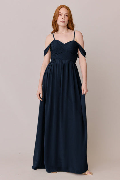 Kennedy Chiffon Convertible Dress | Made To Order | Navy Blue