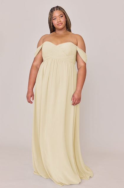 Kennedy Chiffon Convertible Dress | Made To Order | Pale Yellow