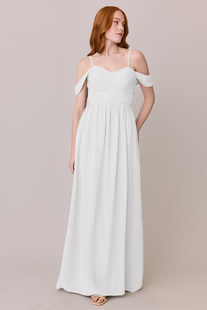 Kennedy Chiffon Convertible Dress | Made To Order | White Pearl