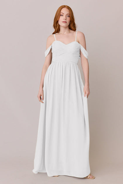 Kennedy Chiffon Convertible Dress | Made To Order | White Pearl