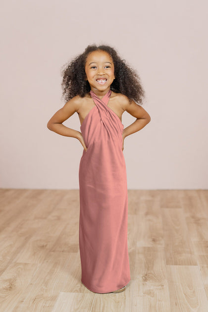 Kids Athena Satin Dress | Blushing Bride