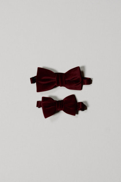 Color: Burgundy; Top: Kids Bowtie; Bottom: Baby Bowtie. Sold Separately.