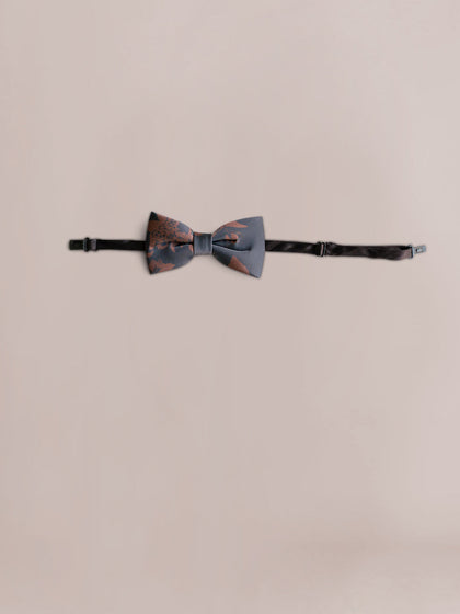 Kids Satin Floral Print Bowtie | Made To Order | Mahogany Bouquet