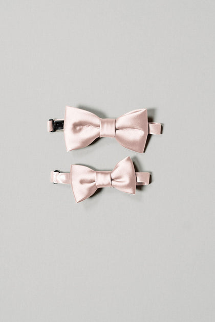 Top: Kids Satin Bow Tie, Bottom: Baby Satin Bow Tie. Sold separately.
