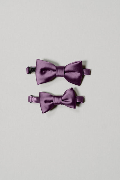 Top: Kids Satin Bow Tie, Bottom: Baby Satin Bow Tie. Sold separately.