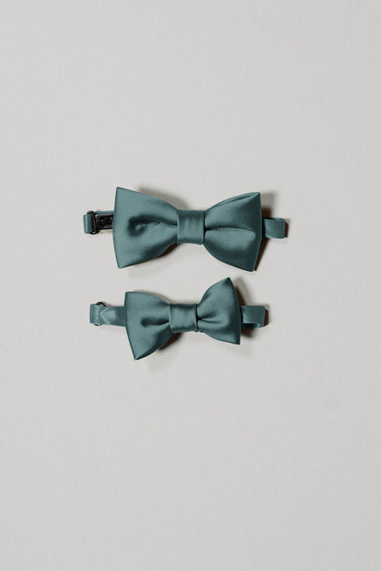 Top: Kids Satin Bow Tie, Bottom: Baby Satin Bow Tie. Sold separately.