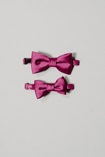 Top: Kids Satin Bow Tie, Bottom: Baby Satin Bow Tie. Sold separately.