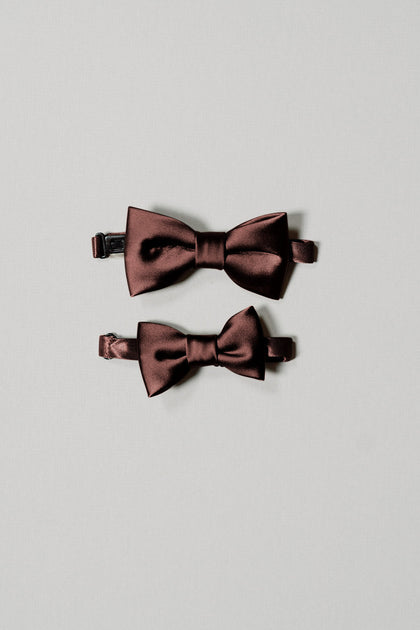 Top: Kids Satin Bow Tie, Bottom: Baby Satin Bow Tie. Sold separately.