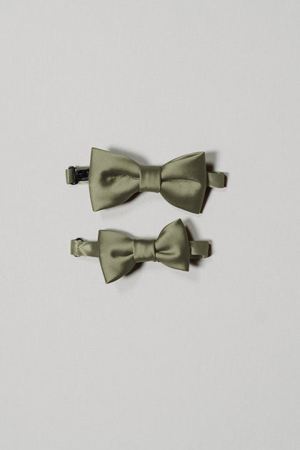 Top: Kids Satin Bow Tie, Bottom: Baby Satin Bow Tie. Sold separately.
