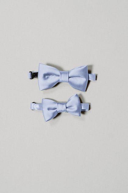 Top: Kids Satin Bow Tie, Bottom: Baby Satin Bow Tie. Sold separately.