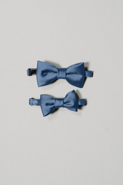 Top: Kids Satin Bow Tie, Bottom: Baby Satin Bow Tie. Sold separately.