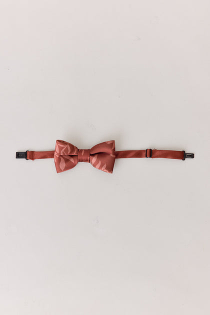 Kids Satin Floral Print Bowtie | Made To Order | Rust Bouquet
