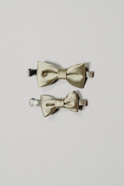 Top: Kids Satin Bow Tie, Bottom: Baby Satin Bow Tie. Sold separately.