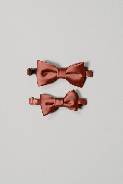 Top: Kids Satin Bow Tie, Bottom: Baby Satin Bow Tie. Sold separately.