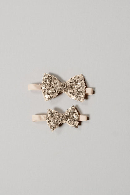 Kids Sequin Bowtie | Made To Order | Champagne Gold
