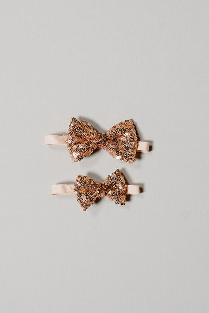 Kids Sequin Bowtie | Made To Order | Rose Gold
