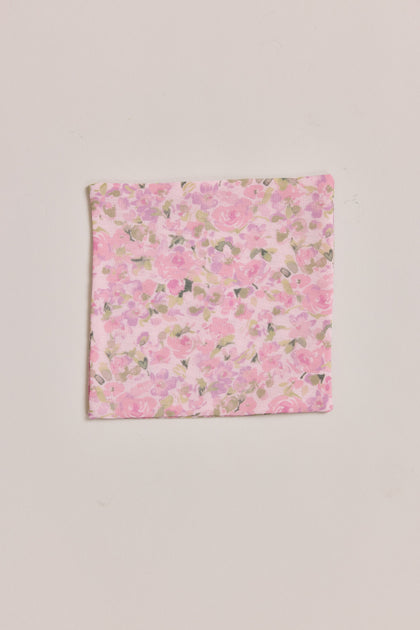 Kids Chiffon Floral Print Pocket Square | Made To Order | Perfect Pink Posey