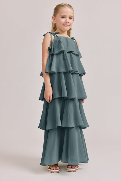 Kids June Chiffon Dress | Made To Order | Eucalyptus