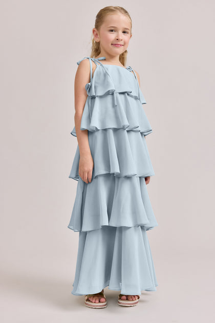 Kids June Chiffon Dress | Made To Order | Light Blue