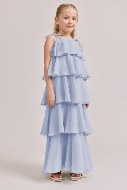 Kids June Chiffon Dress | Made To Order | Periwinkle