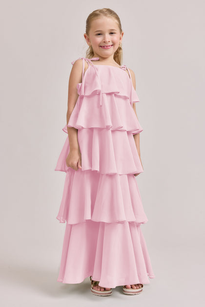 Kids June Chiffon Dress | Made To Order | Blush Pink