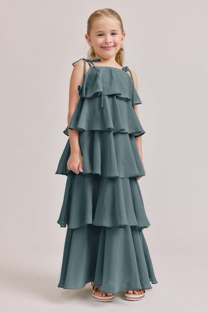 Kids June Chiffon Dress | Made To Order | Eucalyptus