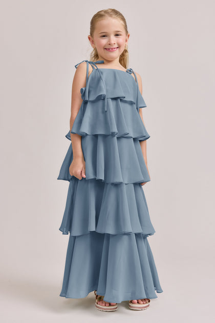 Kids June Chiffon Dress | Made To Order | French Blue