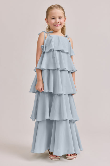 Kids June Chiffon Dress | Made To Order | Sky Blue
