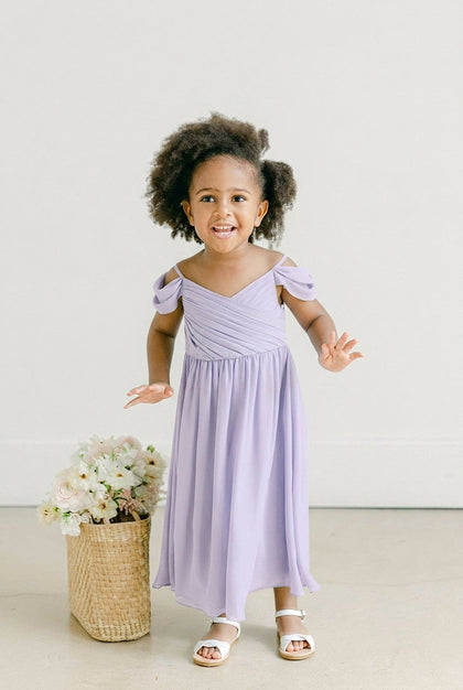 Kids Lily Chiffon Dress | Made To Order | Light Lavender