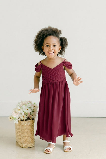 Kids Lily Chiffon Dress | Made To Order | Marsala