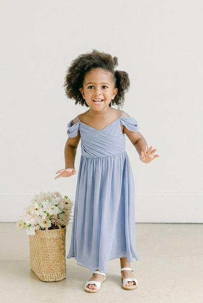 Kids Lily Chiffon Dress | Made To Order | Periwinkle