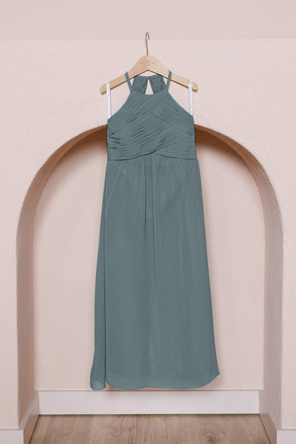 Kids Mackenzie Chiffon Dress | Made To Order | Eucalyptus
