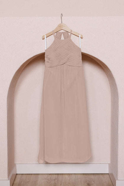 Kids Mackenzie Chiffon Dress | Made To Order | Latte
