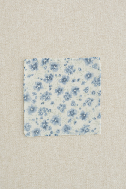 Kids Chiffon Floral Print Pocket Square | Made To Order | French Blue Posey