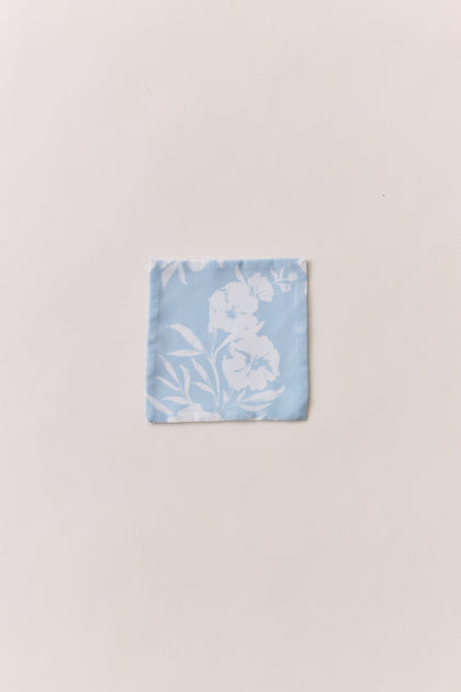 Kids Chiffon Floral Print Pocket Square | Made To Order | Sky Blue Bouquet