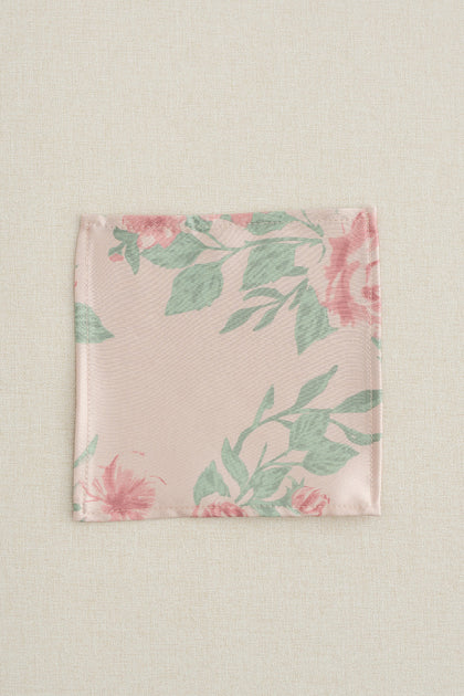 Kids Satin Floral Print Pocket Square | Made To Order | Blushing Bride Bouquet