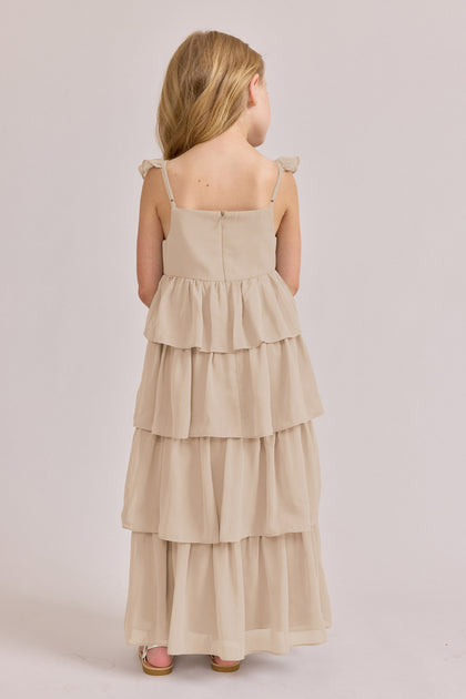 Kids Poppy Chiffon Dress | Made To Order | Champagne