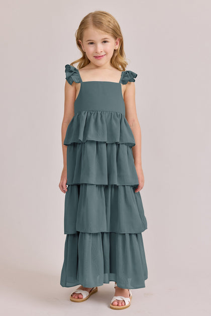 Kids Poppy Chiffon Dress | Made To Order | Eucalyptus