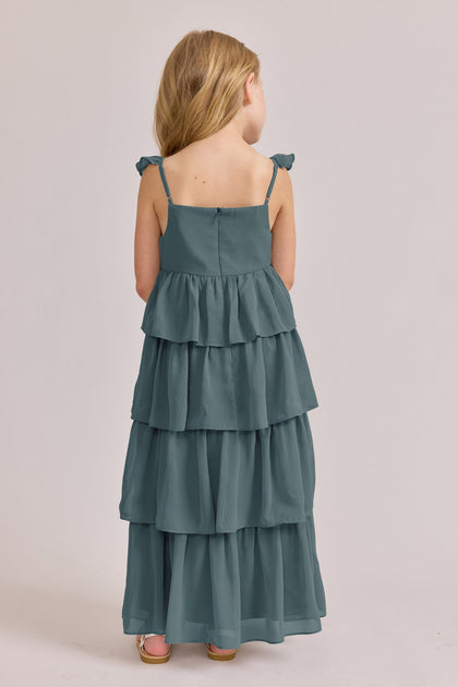 Kids Poppy Chiffon Dress | Made To Order | Eucalyptus
