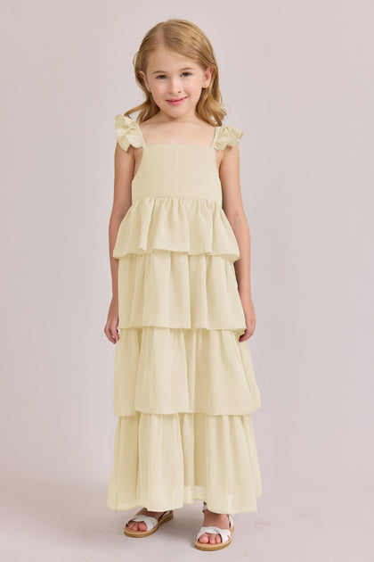 Kids Poppy Chiffon Dress | Made To Order | Yellow