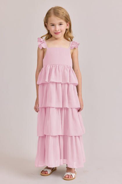 Kids Poppy Chiffon Dress | Perfect Pink