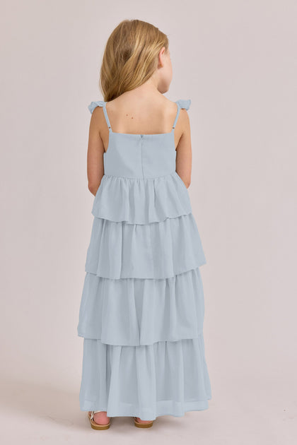 Kids Poppy Chiffon Dress | Made To Order | Sky Blue